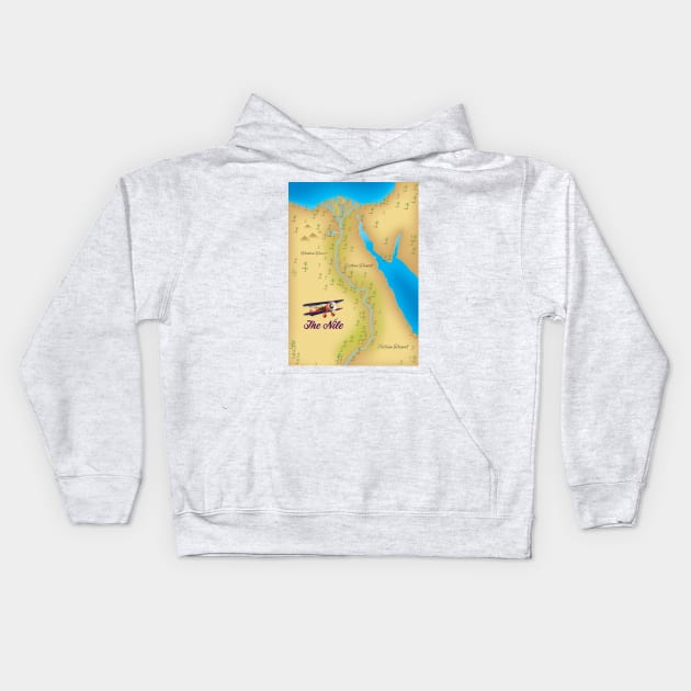 The Nile River Egypt Kids Hoodie by nickemporium1